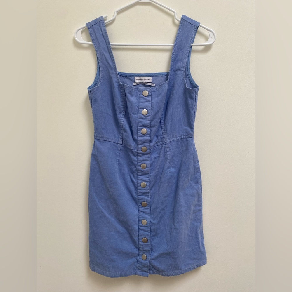 Urban Outfitters Light Blue Button-Front Mini Dress